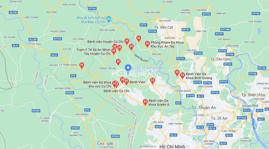 Bản đồ bệnh viện tại Huyện Củ Chi