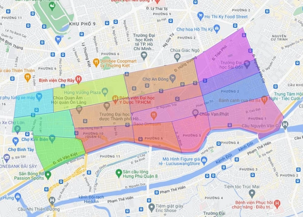 Bản đồ hành chính Quận 5 thành phố Hồ Chí Minh