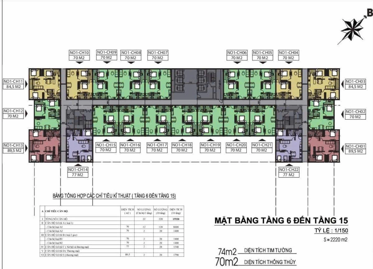 Bản vẽ Mặt bằng Udic Eco Tower Hạ Đình - Nhà ở xã hội Hạ Đình