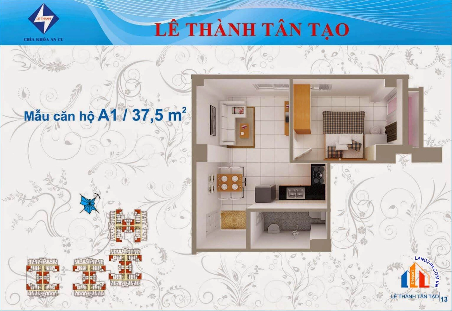 Bản vẽ thiết kế chi tiết căn A1 tại CHUNG CƯ LÊ THÀNH TÂN TẠO