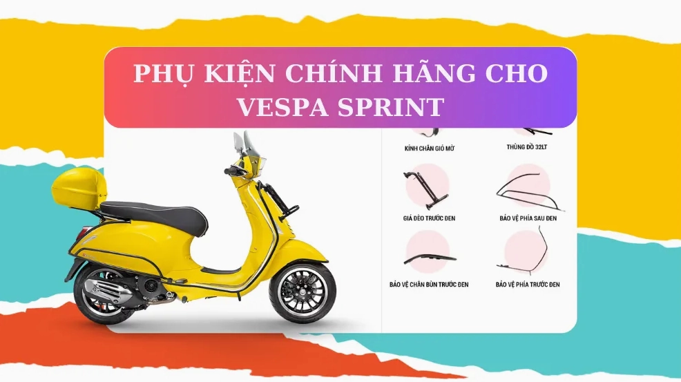 Các loại phụ kiện chính hãng dành cho xe Vespa Sprint 125