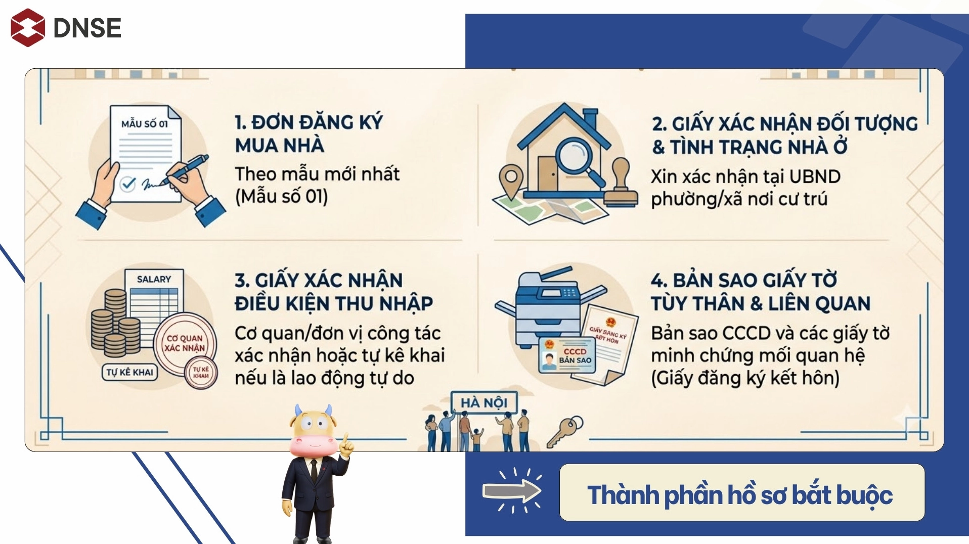 Các thành phần bắt buộc cần chuẩn bị khi mua NOXH Hà Nội 2026