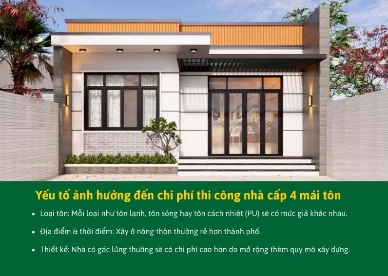 Các yếu tố quan trọng ảnh hưởng đến chi phí thi công nhà cấp 4