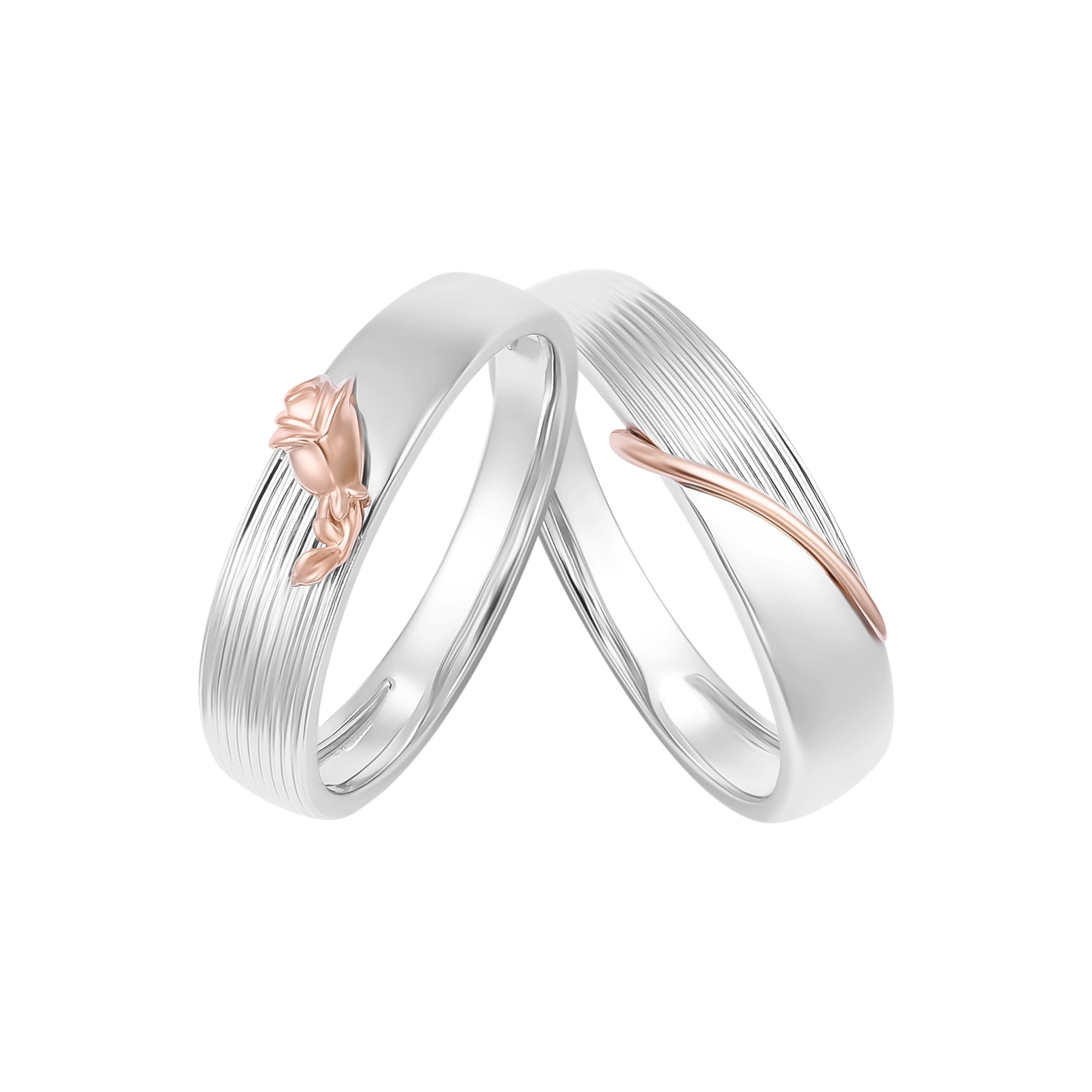 Cặp nhẫn cưới chế tác từ vàng 18k cao cấp với độ bóng sáng hoàn hảo