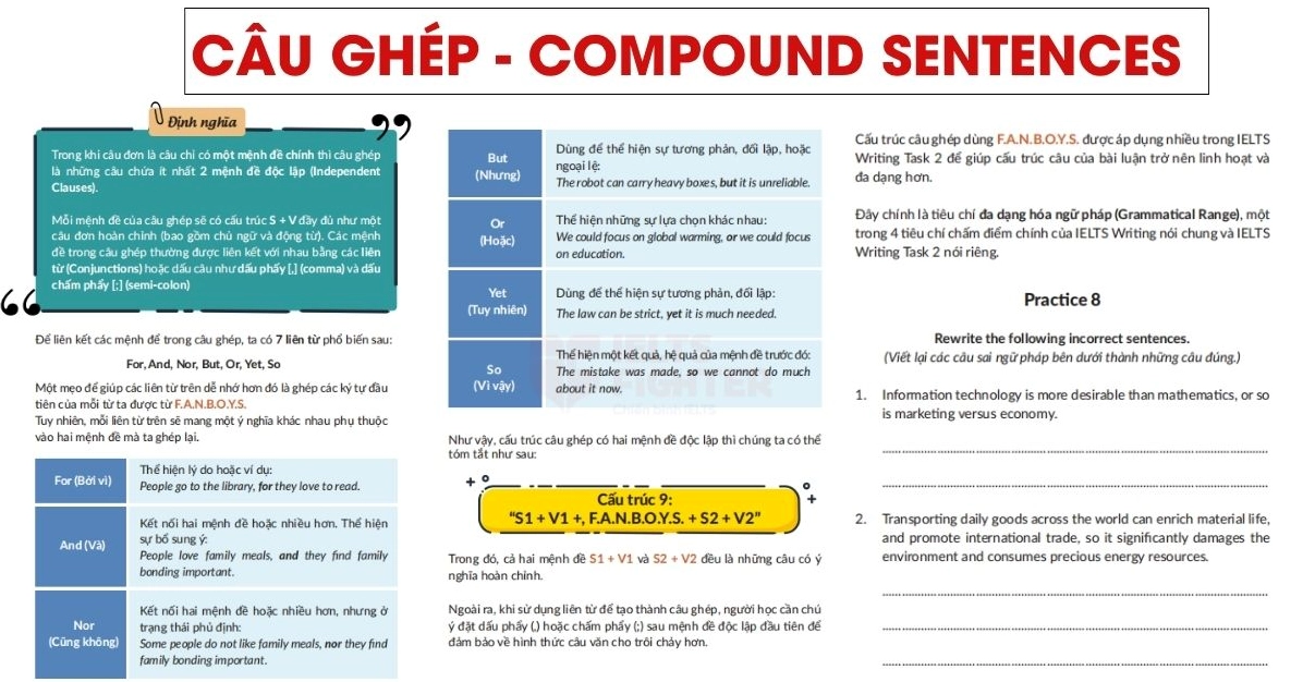 Câu ghép Compound Sentences trong tiếng Anh ứng dụng vào đàm phán bất động sản