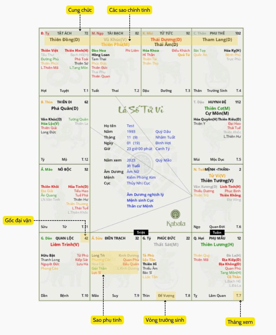 Cấu trúc cơ bản và hướng dẫn cách xem lá số tử vi