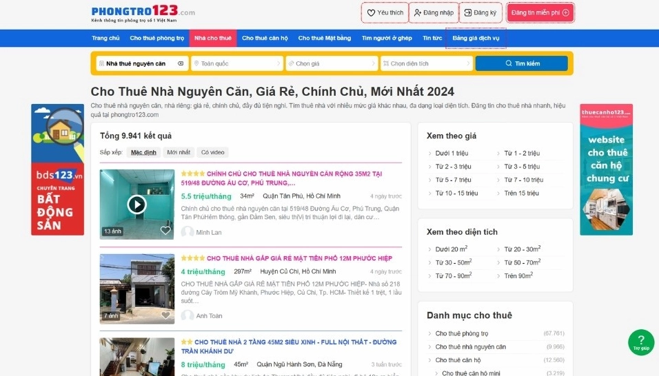 Cho thuê nhà giá rẻ