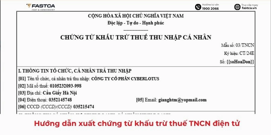 Chứng từ khấu trừ thuế TNCN điện tử để chứng minh thu nhập khi làm hồ sơ mua nhà ở xã hội