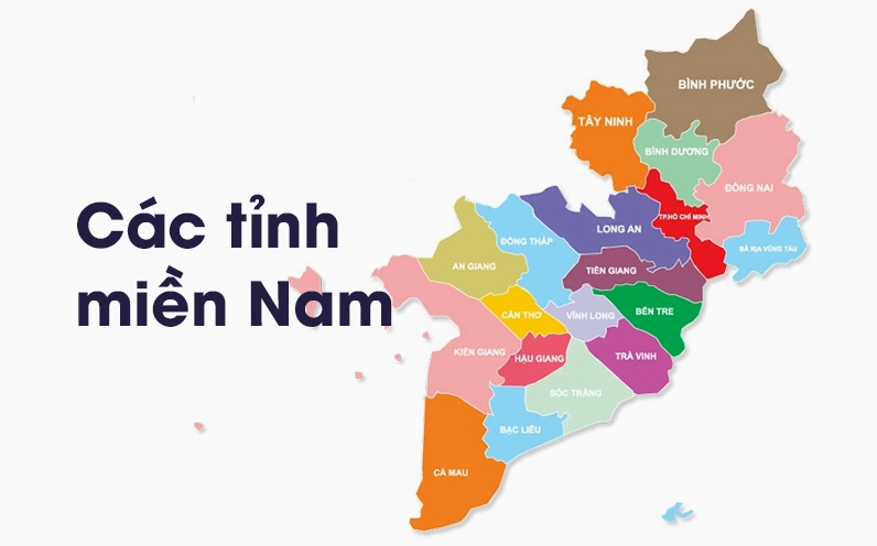 Danh sách các tỉnh miền Nam và 6 tỉnh miền tây gồm tỉnh nào cập nhật mới nhất