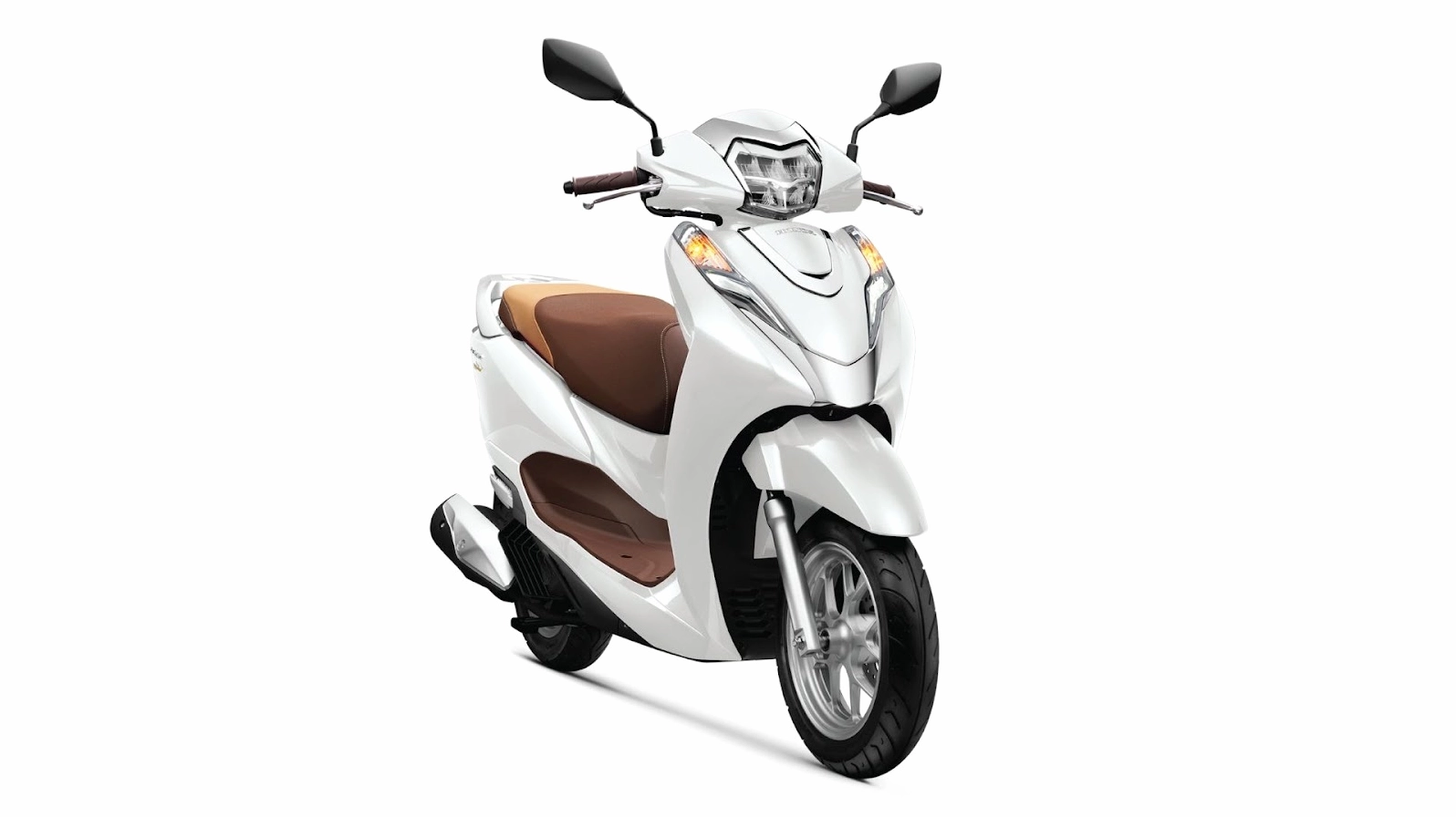 Honda Lead trắng nâu sở hữu thiết kế hiện đại, thon gọn