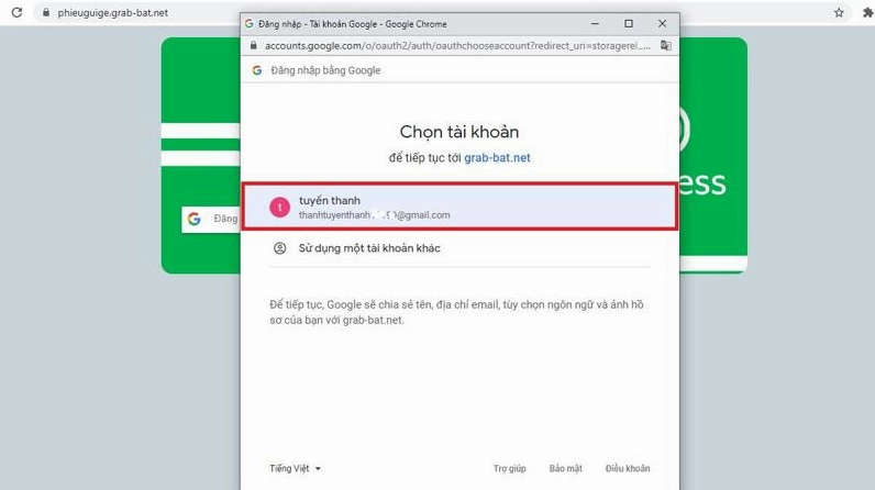 Hướng dẫn các bước đăng nhập vào hệ thống phiếu gửi điện tử Grab