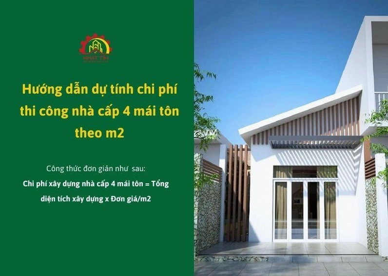Hướng dẫn tính chi phí thi công nhà cấp 4 mái tôn theo m2 chi tiết