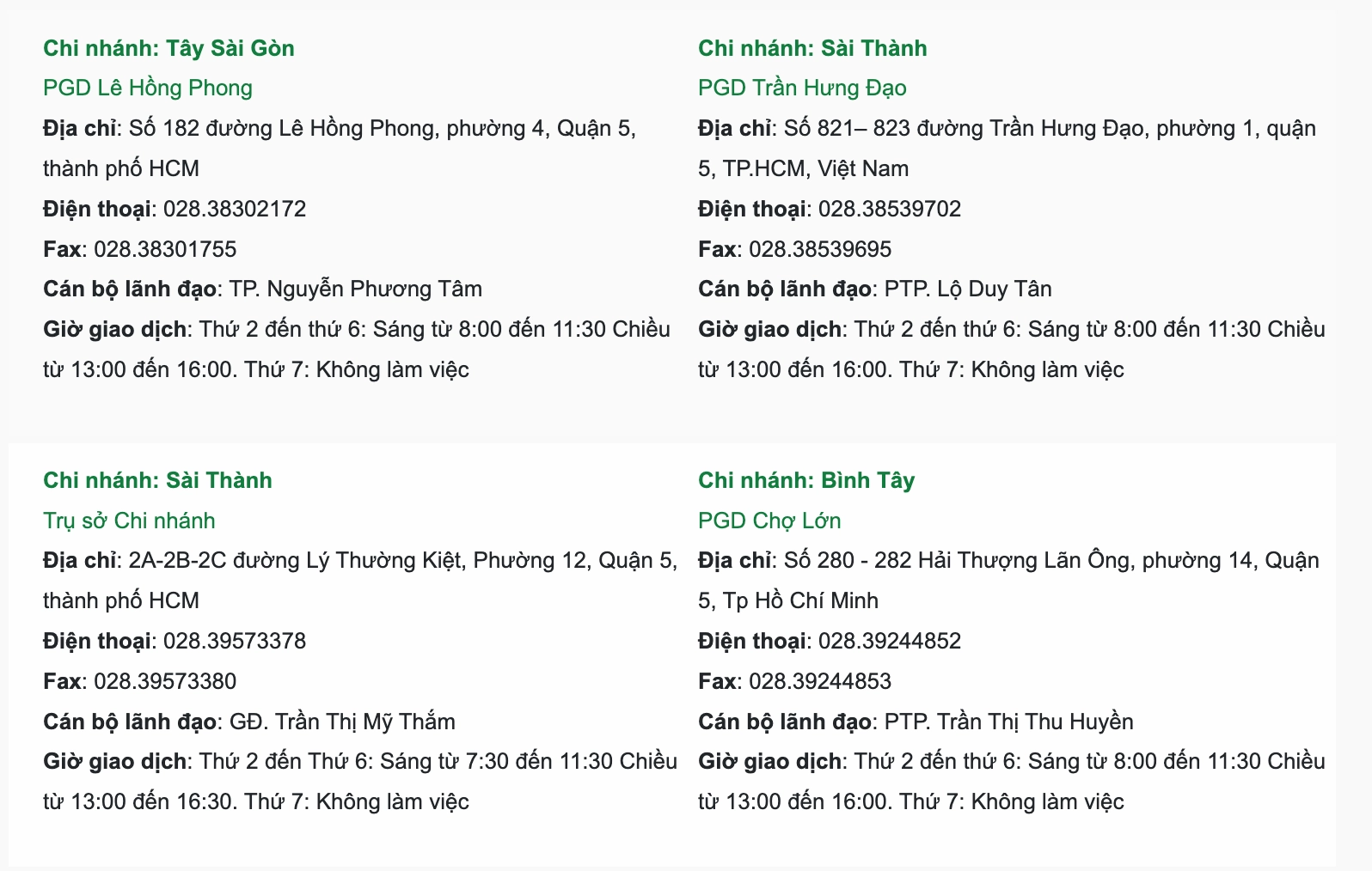 Khách hàng cần chú ý giờ làm việc khi tra cứu địa chỉ Vietcombank