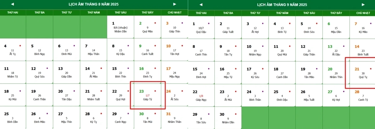 Lịch Âm tháng 7 2025 chi tiết để xem ngày tốt xấu