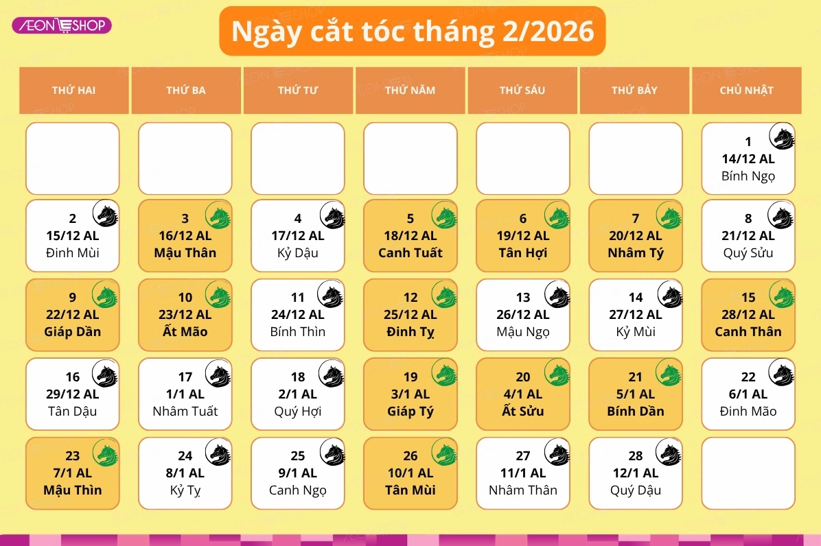 Lịch cắt tóc tháng 2/2026: 5 ngày “vàng” cắt tóc đẹp đón Tết, rước lộc vào nhà