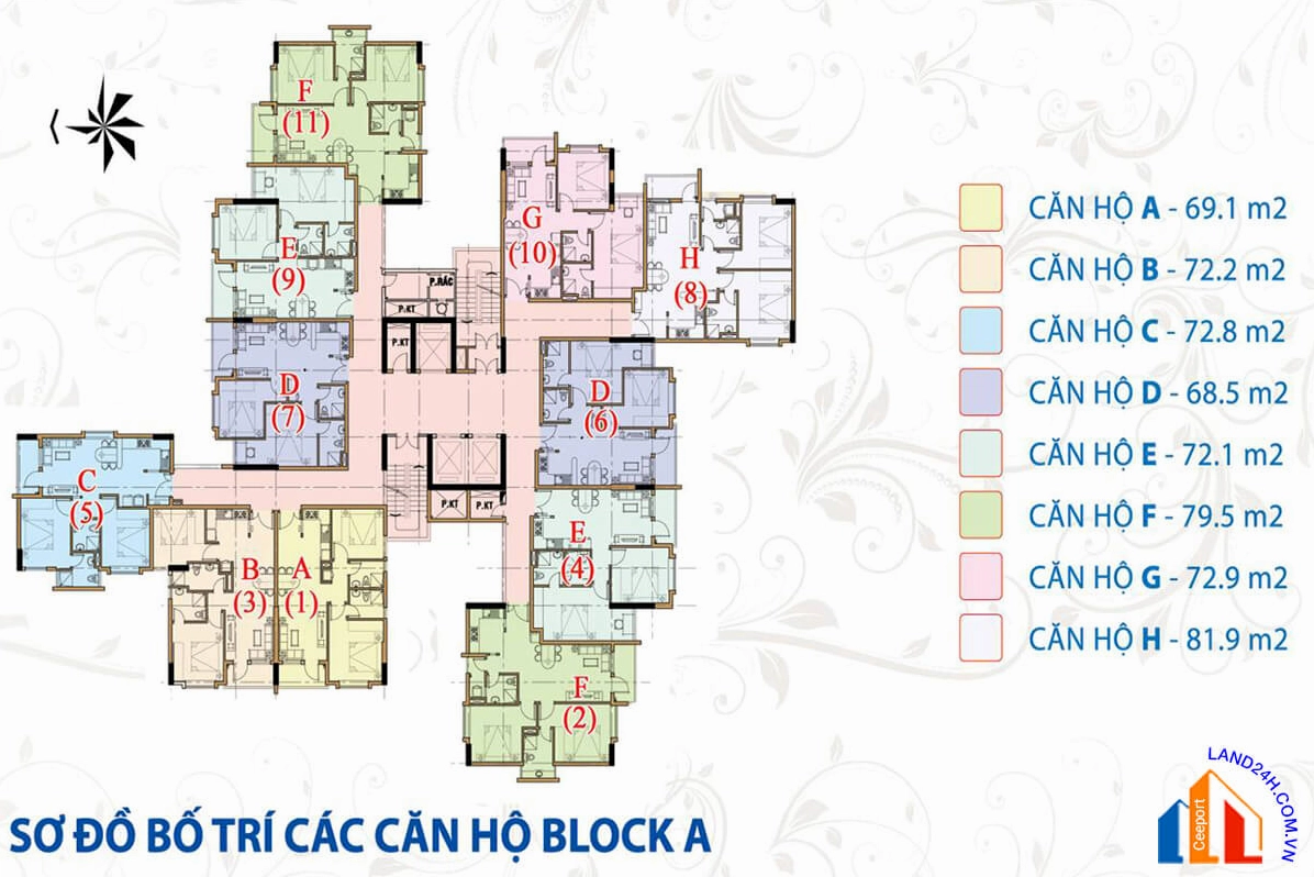 Mặt bằng chi tiết Block A CHUNG CƯ LÊ THÀNH MÃ LÒ