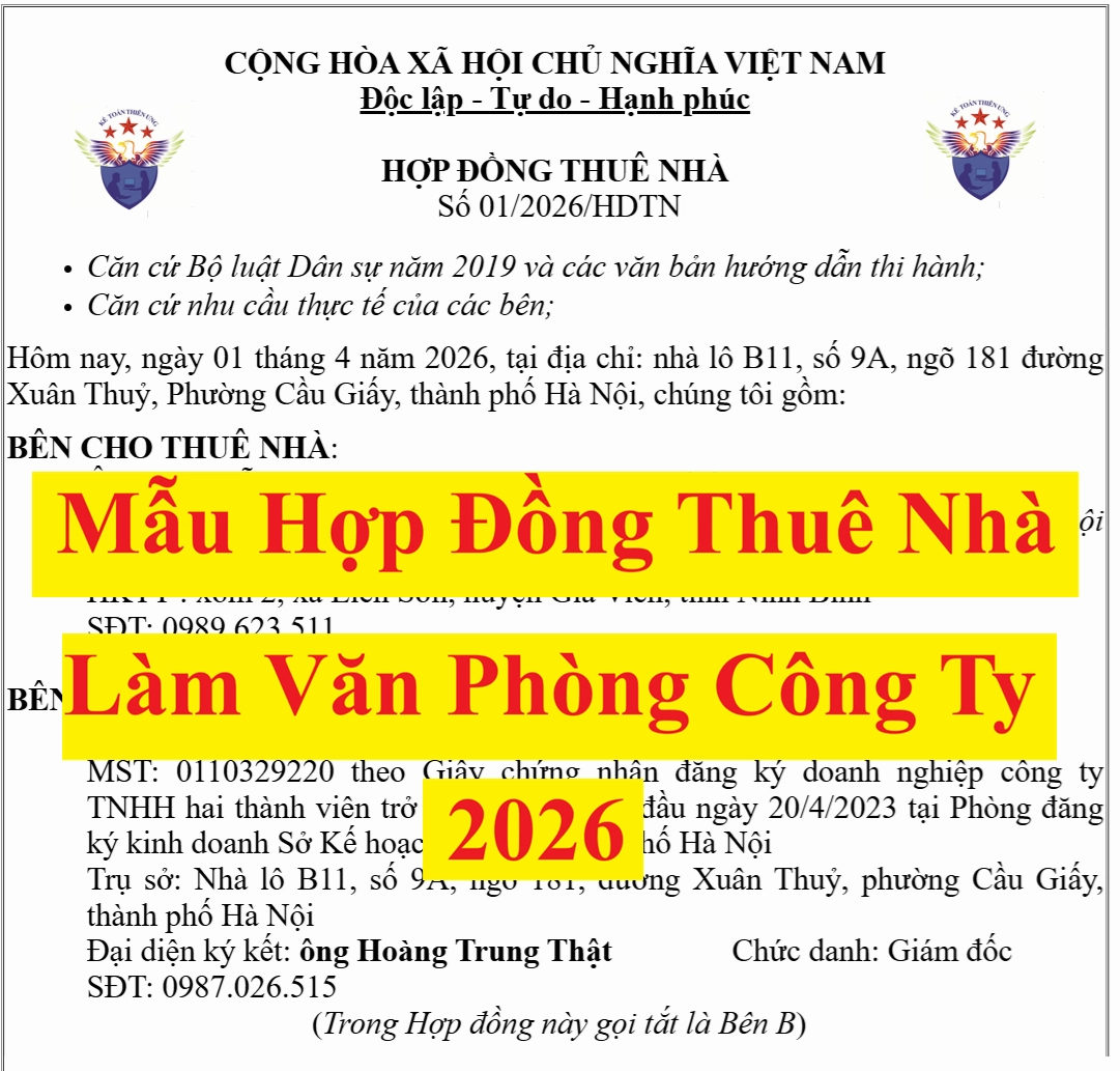 Mẫu hợp đồng thuê nhà
