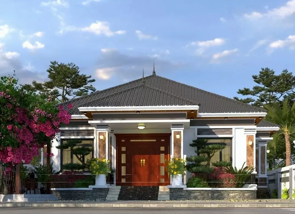 Mẫu nhà cấp 4 mái Nhật 3 phòng ngủ