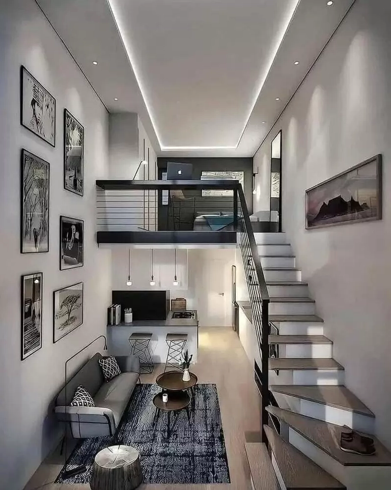 Mẫu nhà gác lửng 3 phòng ngủ 4x15 hiện đại, giá rẻ 300 triệu tối ưu không gian