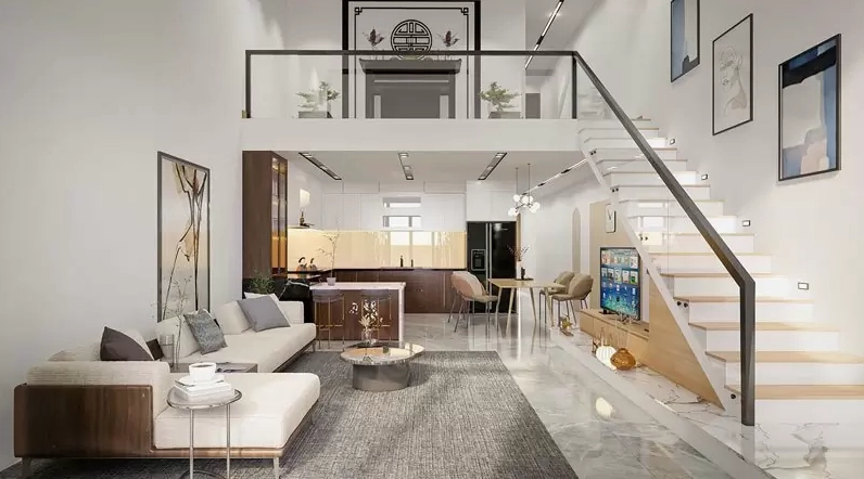 Mẫu nhà gác lửng 3 phòng ngủ với nhiều ưu điểm nổi bật và thiết kế hiện đại