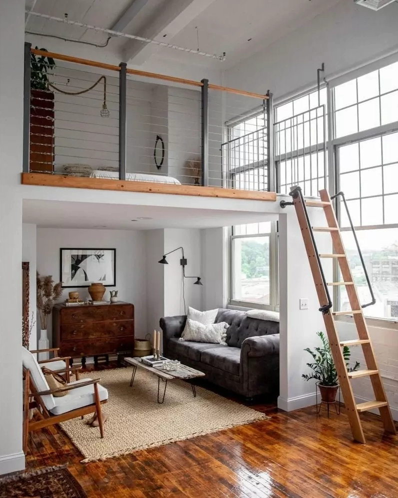 Mẫu nhà gác lửng cấp 4 1 phòng ngủ tiết kiệm chi phí