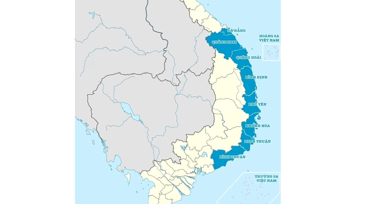 Nam Trung Bộ có 6 tỉnh thành sau sáp nhập
