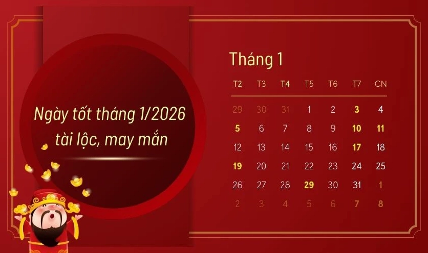 Ngày tốt tháng 1/2026