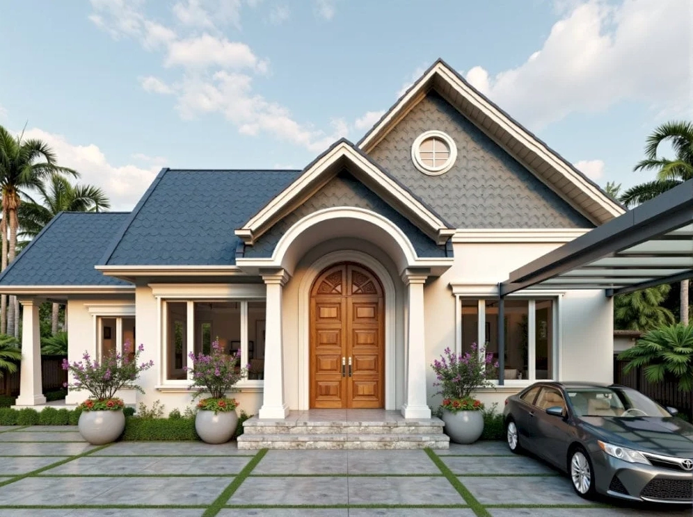 Ngôi nhà vườn cấp 4 mái Thái tân cổ điển