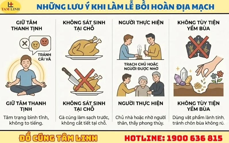 Những lưu ý khi làm lễ bồi hoàn địa mạch
