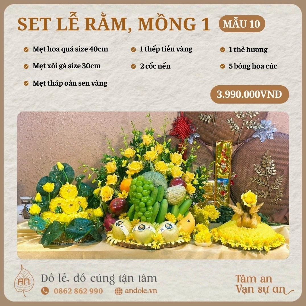 Set lễ vật tinh tế cho lễ cúng đổ mái nhà