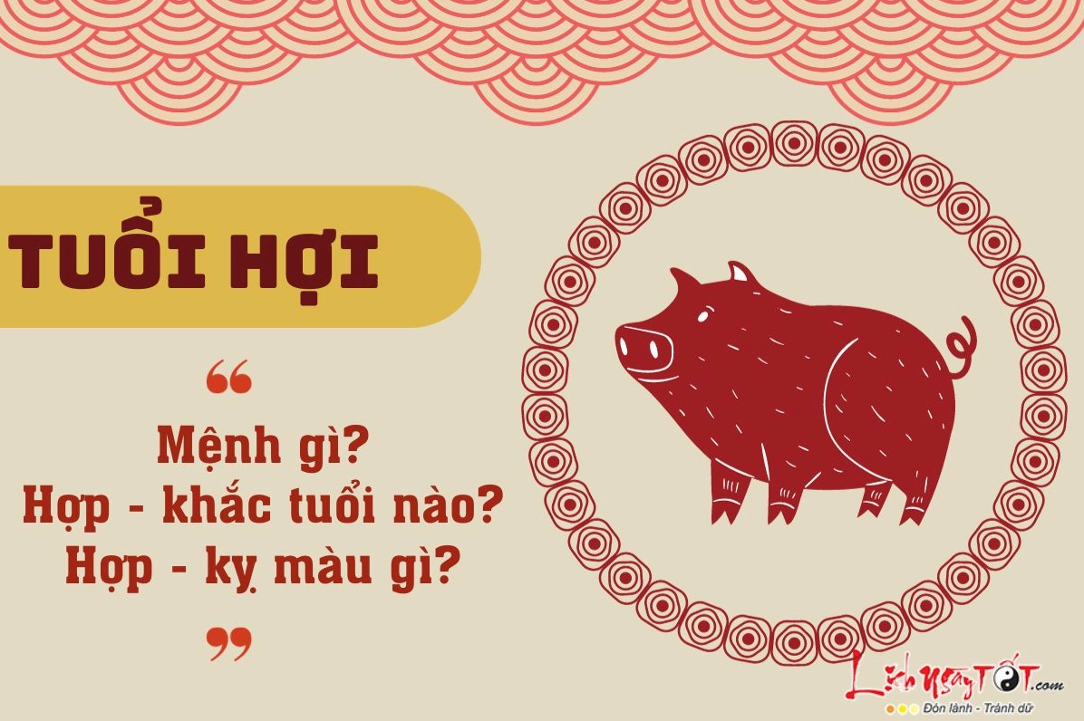 Sơ đồ vòng tròn tam hợp và tứ hành xung của người tuổi Hợi