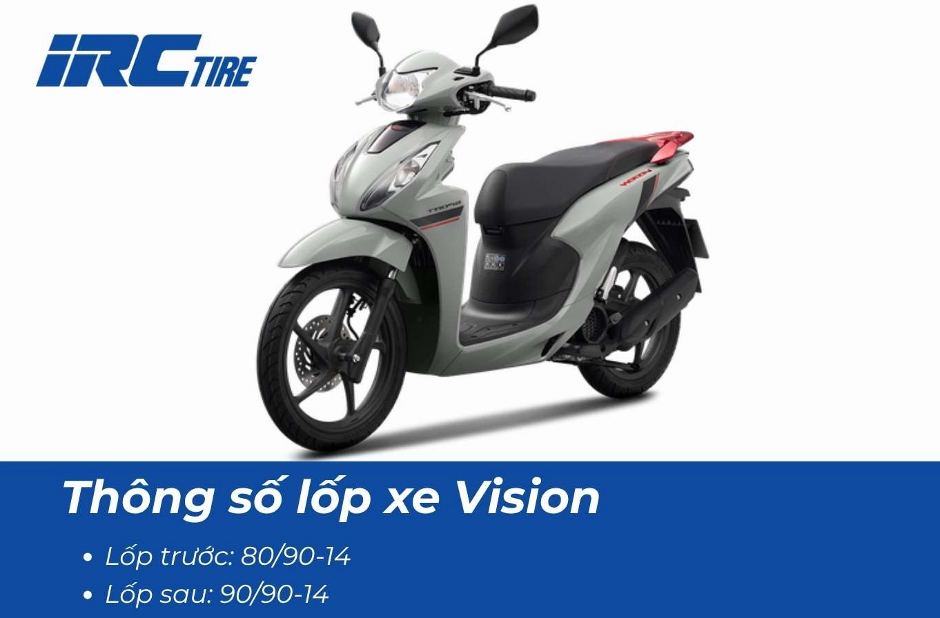 Thông số lốp xe Vision chi tiết và chính xác