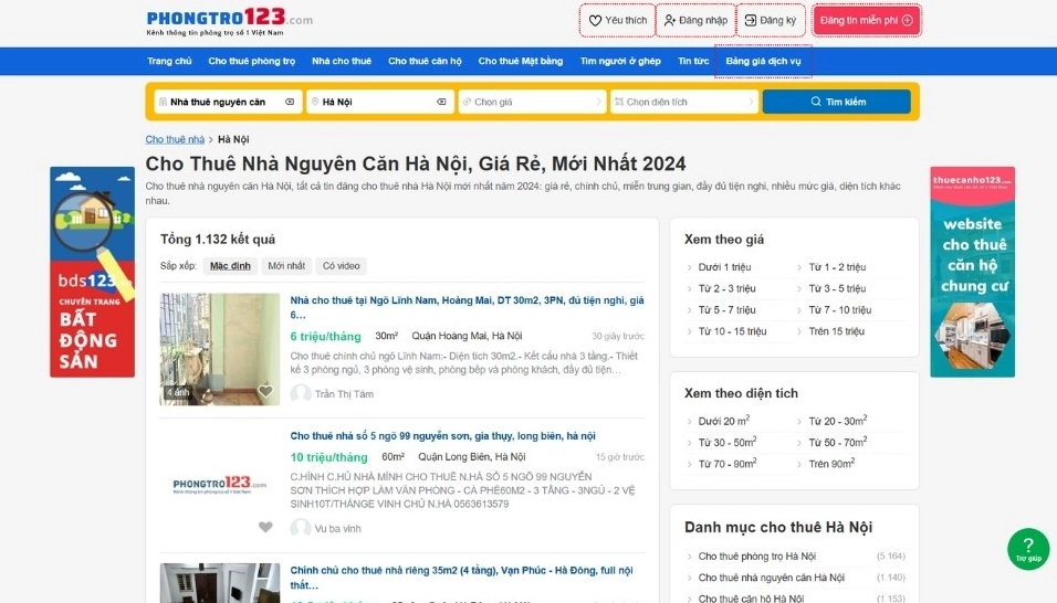 Thuê nhà riêng Hà Nội giá rẻ đáp ứng đa dạng nhu cầu của người dân
