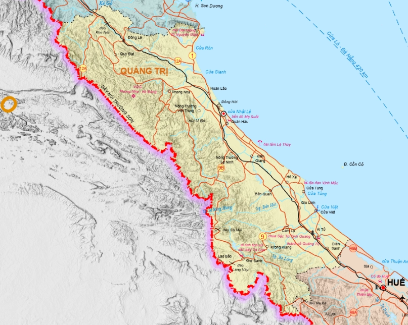 Tỉnh có chiều ngang hẹp nhất Việt Nam hiện nay là tỉnh Quảng Trị