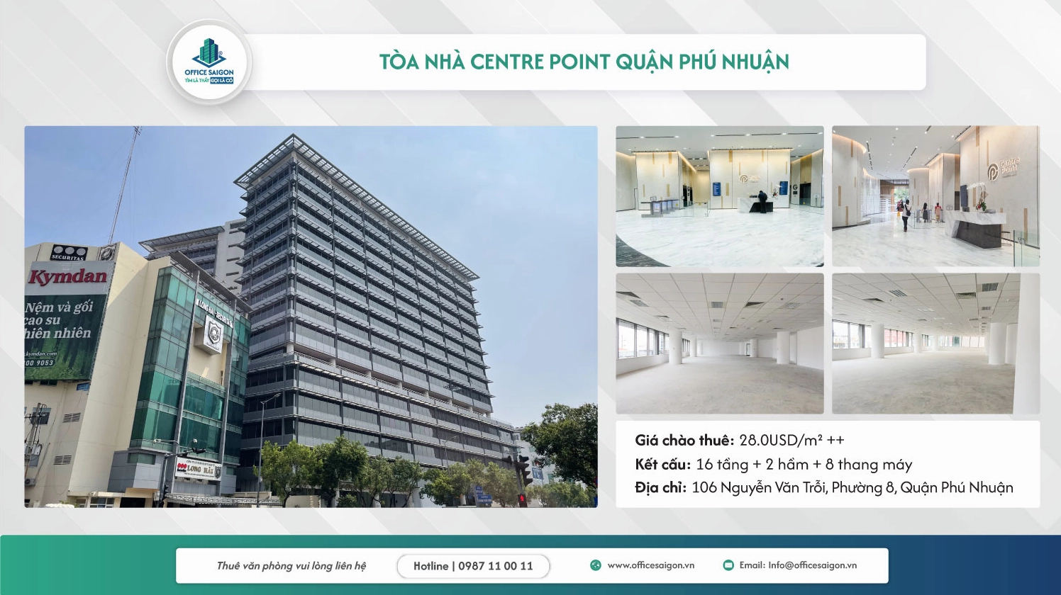 Tòa nhà văn phòng Centre Point Tower nổi bật tại Quận Phú Nhuận