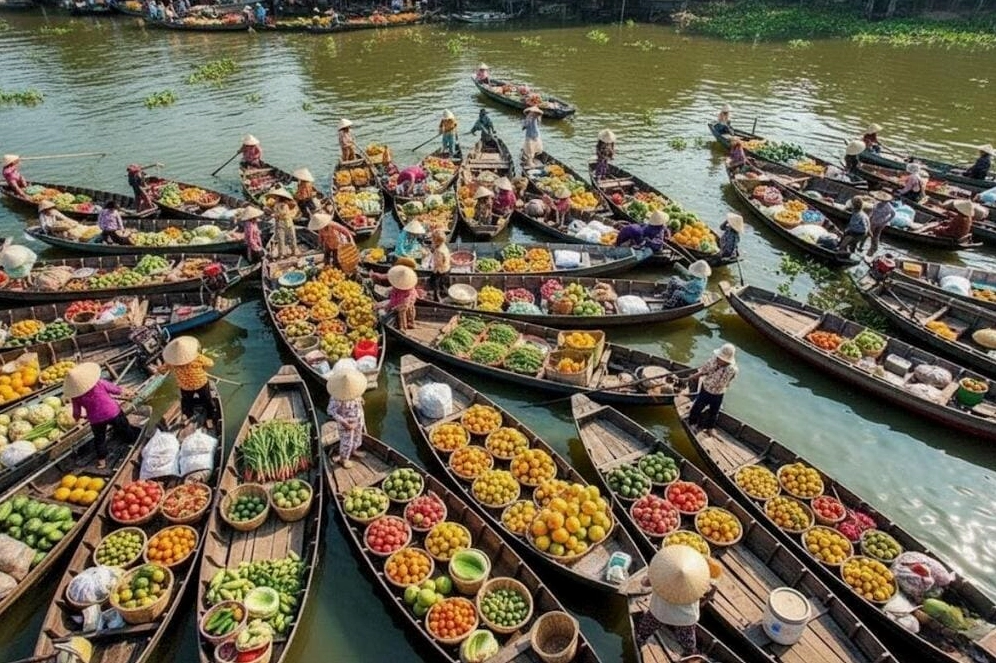 Trải nghiệm nét văn hóa đầy ấn tượng tại chợ nổi Cái Răng.