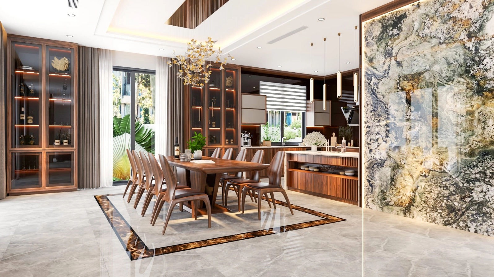 Tủ bếp được bố trí hướng Tây hợp phong thủy với nhà hướng Đông Nam