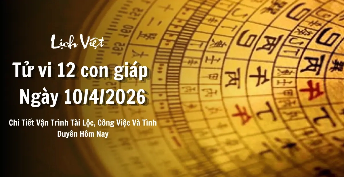 Tử Vi 12 Con Giáp Ngày 10/4/2026: Chi Tiết Vận Trình Tài Lộc, Công Việc Và Tình Duyên Hôm Nay