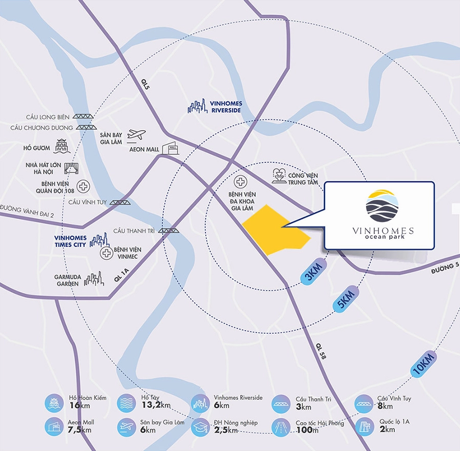 Vị trí vinhomes ocean park gia lâm